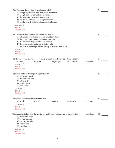 Acid Base Reactions Worksheet