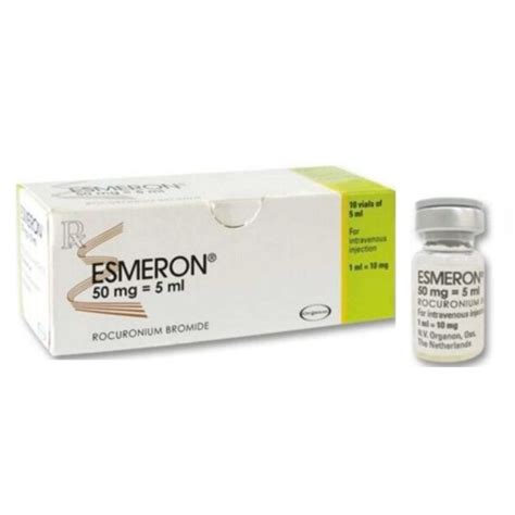 ESMERON Rocuronium Bromide 50mg 5mL 10mg ML Solution For IV