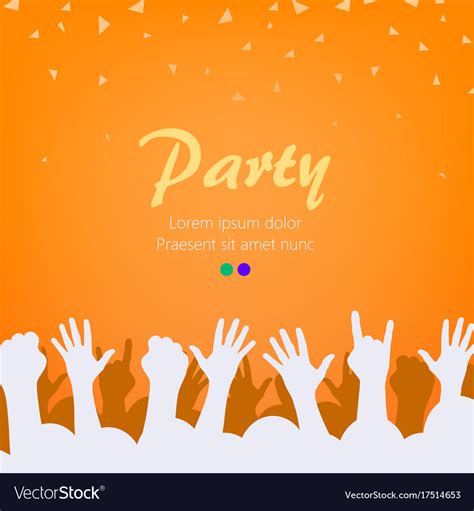 Bright Orange Party Background Group Of People Vector Image