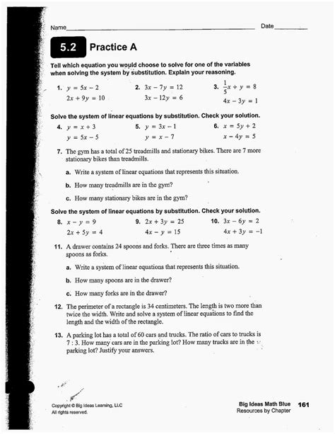 Big Ideas Math Answer Key Algebra 1