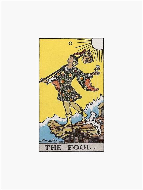 The Fool Tarot Card Sticker Sticker For Sale By Kennagonzalez Redbubble