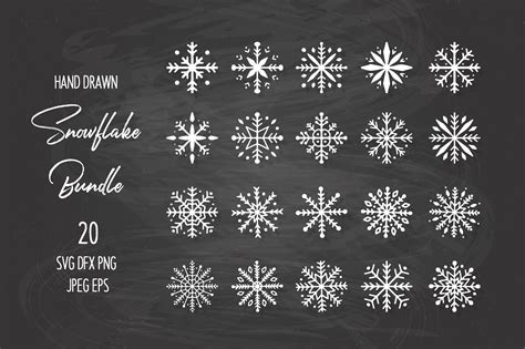 Hand Drawn Snowflakes SVG Winter Bundle Graphic by LaBelezoka ...