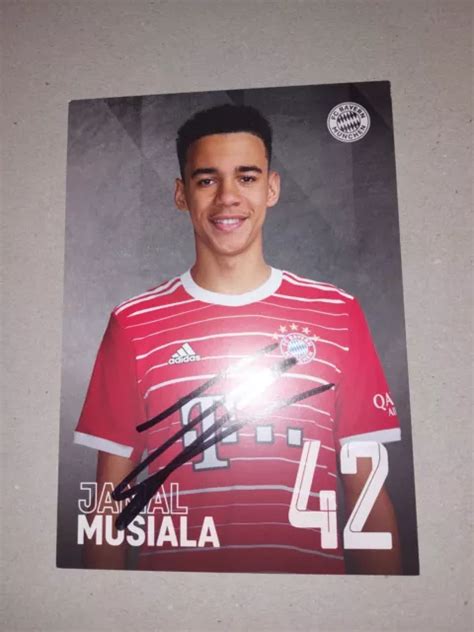 AUTOGRAMMKARTE JAMAL MUSIALA Bayern München 2022 23 22 23 DFB EM WM EUR