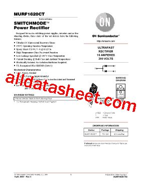 Murf Ctd Datasheet Pdf On Semiconductor