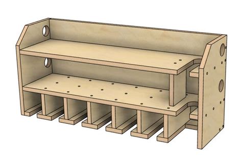 7 Slot DIY Cordless Power Tool Storage Shelf Woodworking Plans, Cordless Drill Holder With ...