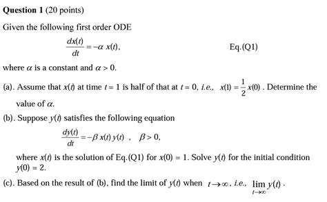 Solved Question 1 20 Points Given The Following First