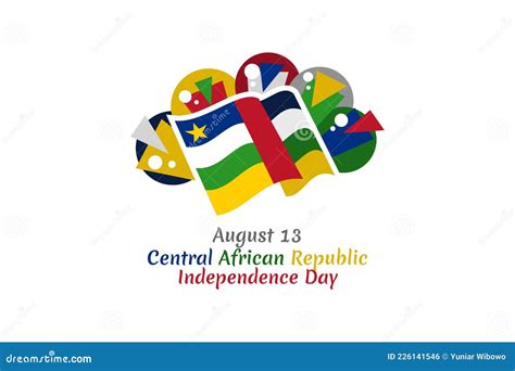 August 13, Central African Republic Independence Day Vector