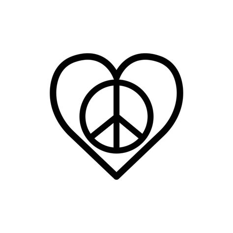 Peace Line Symbol Love And Peace Icon Design Template Vector 4855118