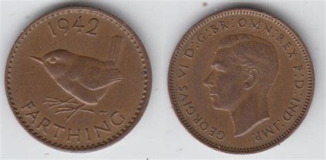 Großbritannien 1 Farthing 1942 Georg VI Silber siehe Scan sehr