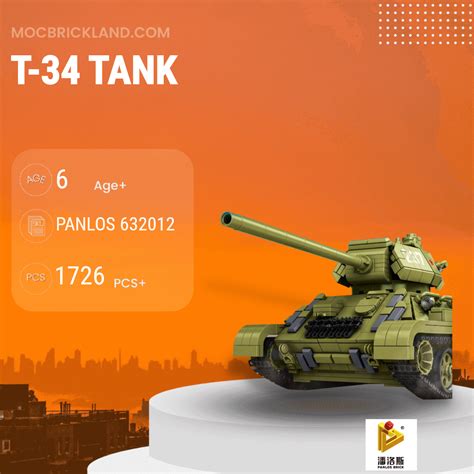 T 34 Tank PANLOSBRICK 632012 Military With 1726 Pieces MOC Brick Land