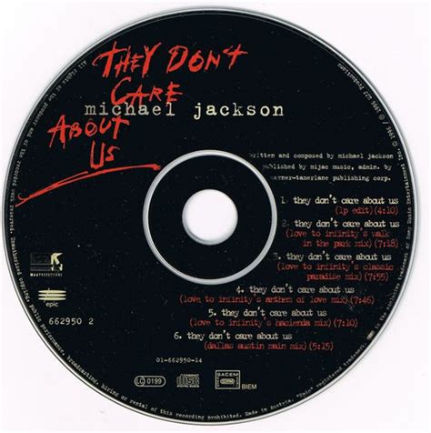 Michael Jackson They Dont Care About Us CD Single Deform Müzik