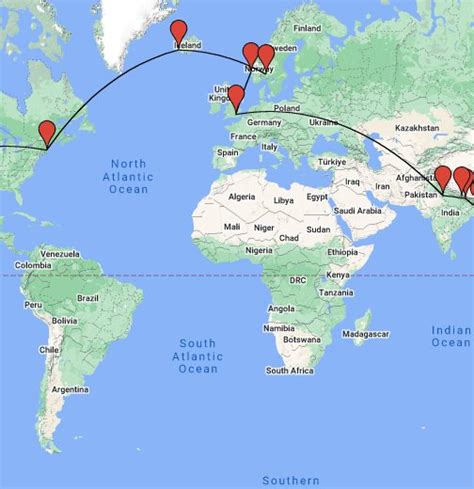 Travel Itinerary - Google My Maps