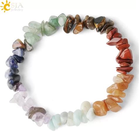 Csja Reiki Natural Gem Stone Chakras Bracelets Healing Crystal