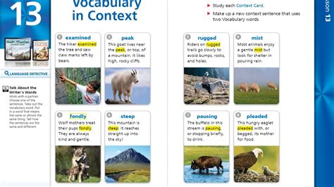 Journeys Lesson Vocabulary In Context Cards Yonder Mountain Youtube