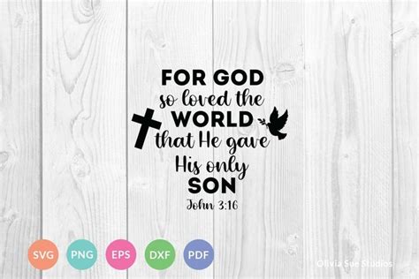 For God So Loved The World Bible Verse Svg Png Eps Pdf Dxf