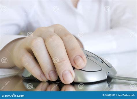 Computer Mouse In Hand Stock Image Image Of Equipment 18625535