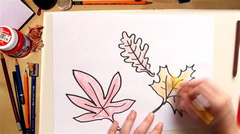 Como dibujar hojas de otoño Kawaii dibujos de otoño para niños YouTube