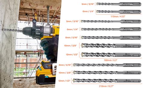 Lytool Kit 10 Pezzi Punte Per Cemento Armato Sds Plus Punte Da Muro