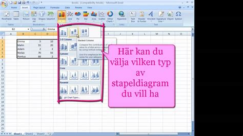 Hur Skapar Man Diagram I Excel YouTube