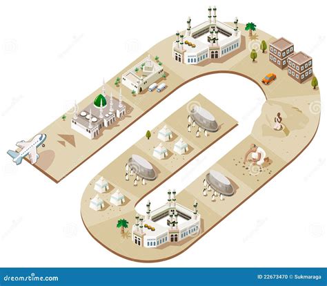 Route Of Hajj Stock Vector Illustration Of Arab Mecca