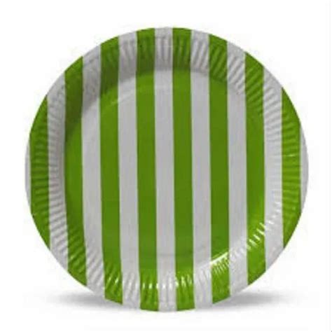 Green And White Printed Disposable Paper Plate Packaging Type Packet