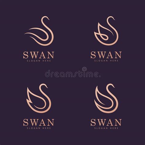 Swan Logo Vector Abstract Minimalist Logo Icon Swan Stock Vector