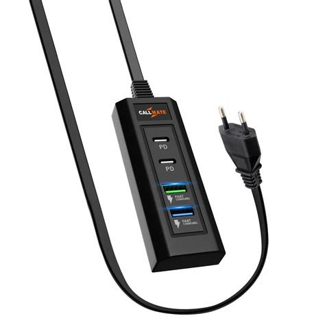 Callmate Fast Charging Usb Hub Dual Usb C And Dual Usb A Ports Smart