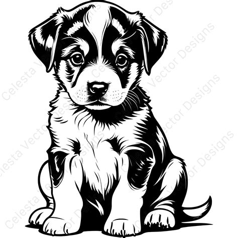 Shy Puppy Vector Clipart - Digital Download With 1 Svg Png Jpg Pdf Eps
