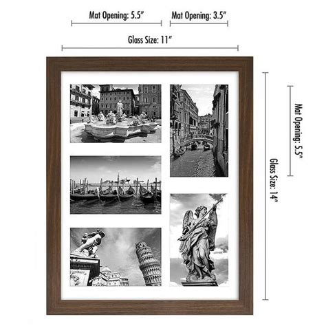 Americanflat 11x14 Collage Picture Frame Five 4x6 Picture Displays