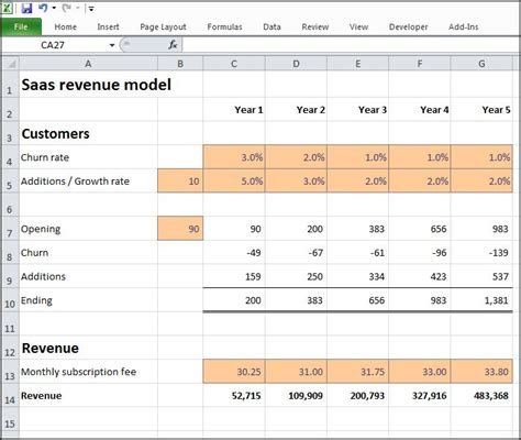 Free Revenue Projection Template