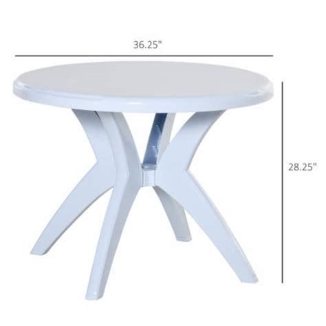 3' Round Outdoor Plastic Dining Table w/ Umbrella Hole for Garden ...