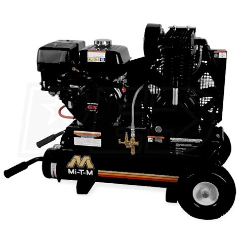 Mi T M 8 Hp 8 Gallon Gas Two Stage Wheelbarrow Air Compressor W Honda