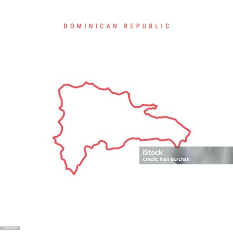 Ilustración De Mapa De Esquema Editable De República Dominicana Ilustración Vectorial Y Más