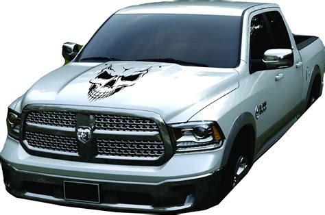 Skull Hood Decal Skull Vinyl Sticker Car Skull Vinyl Decal Truck Hood ...