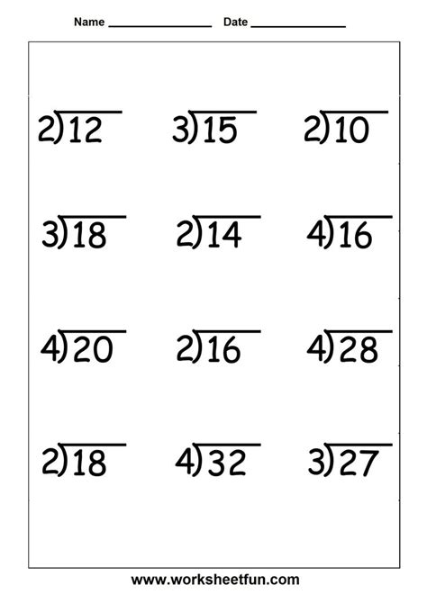 Division Rd Grade Worksheets