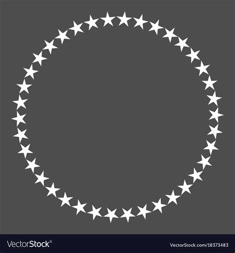 Star In Circle Shape Starry Border Frame Vector Image