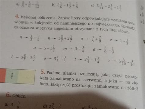 POMOCY Nie umiem tego zrobić a jest na jutro Zad 4 i 5 Str 30 klasa 6