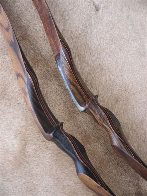 L To R Macassar Ebony Riser W Zebrawood Limbs Shedua Riser With Koa