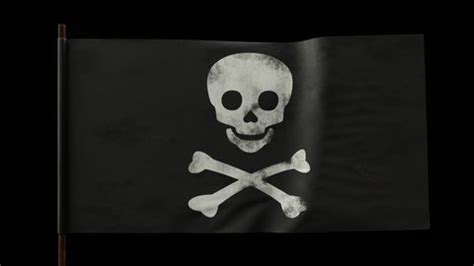 Jolly Roger Pirate Ship Flag Intro Stock Footage Video (100% Royalty ...