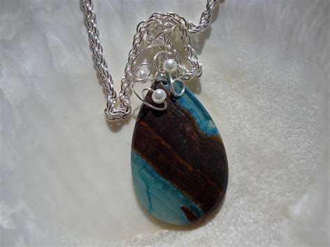 Blue Chalcedony Blue Chalcedony Pendant Necklace Jewelry