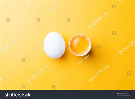 White Egg Egg Yolk On Yellow Stock Photo 753472717 | Shutterstock