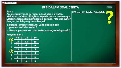 Fpb Dalam Soal Cerita Matematika Dasar Youtube