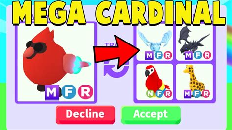 Trading my MEGA RED CARDINAL in Adopt Me! - YouTube