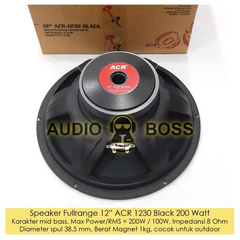 Jual Speaker 12 Inch 12 Full Range ACR 1230 BLACK Speaker ACR 1230