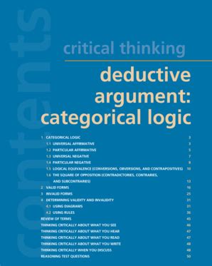 Fillable Online Critical Thinking N Argument Deductive Categorical