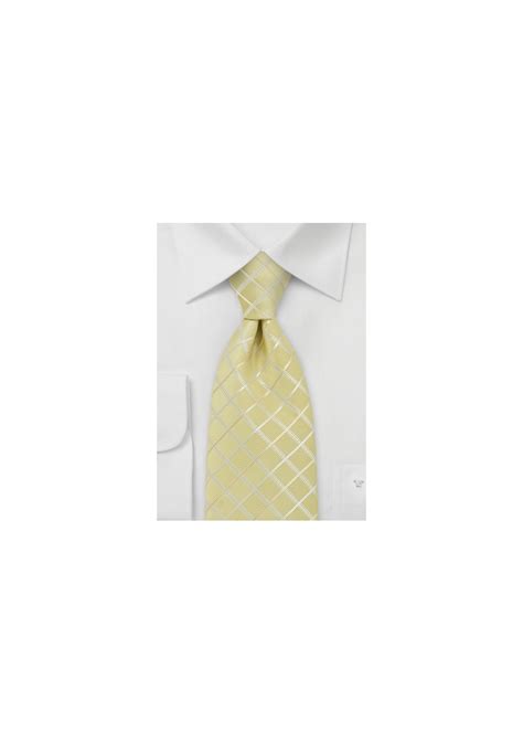 Pastel Yellow Check Pattern Kids Tie | Bows-N-Ties.com