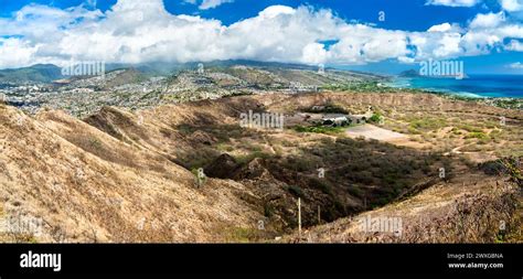 Diamond Head Volcanic Crater In Oahu Hawaii United States Stock