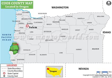 Coos County Map Oregon