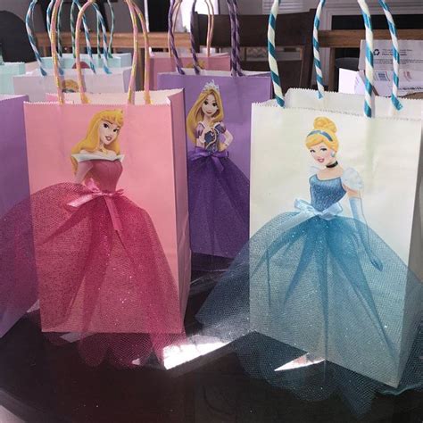 Disney Princess Birthday Goody Favor Glitter Tutu Bags Thank Etsy