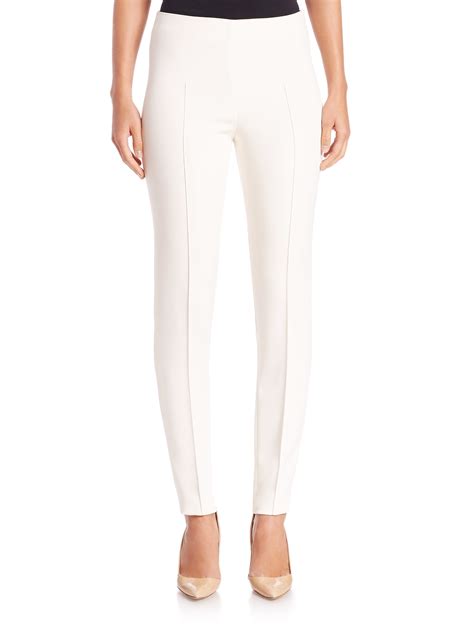 Akris Melissa Stretch Silk Crepe Pants In White Lyst